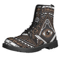 All Seeing Eye Symbol Print Lace-Up Boots