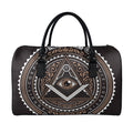 All Seeing Eye Symbol Print Leather Duffel Bag