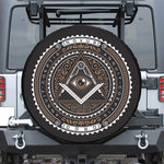 All Seeing Eye Symbol Print Leather Spare Tire Cover