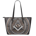 All Seeing Eye Symbol Print Leather Tote Bag With Zipper