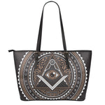 All Seeing Eye Symbol Print Leather Tote Bag