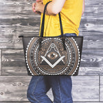 All Seeing Eye Symbol Print Leather Tote Bag