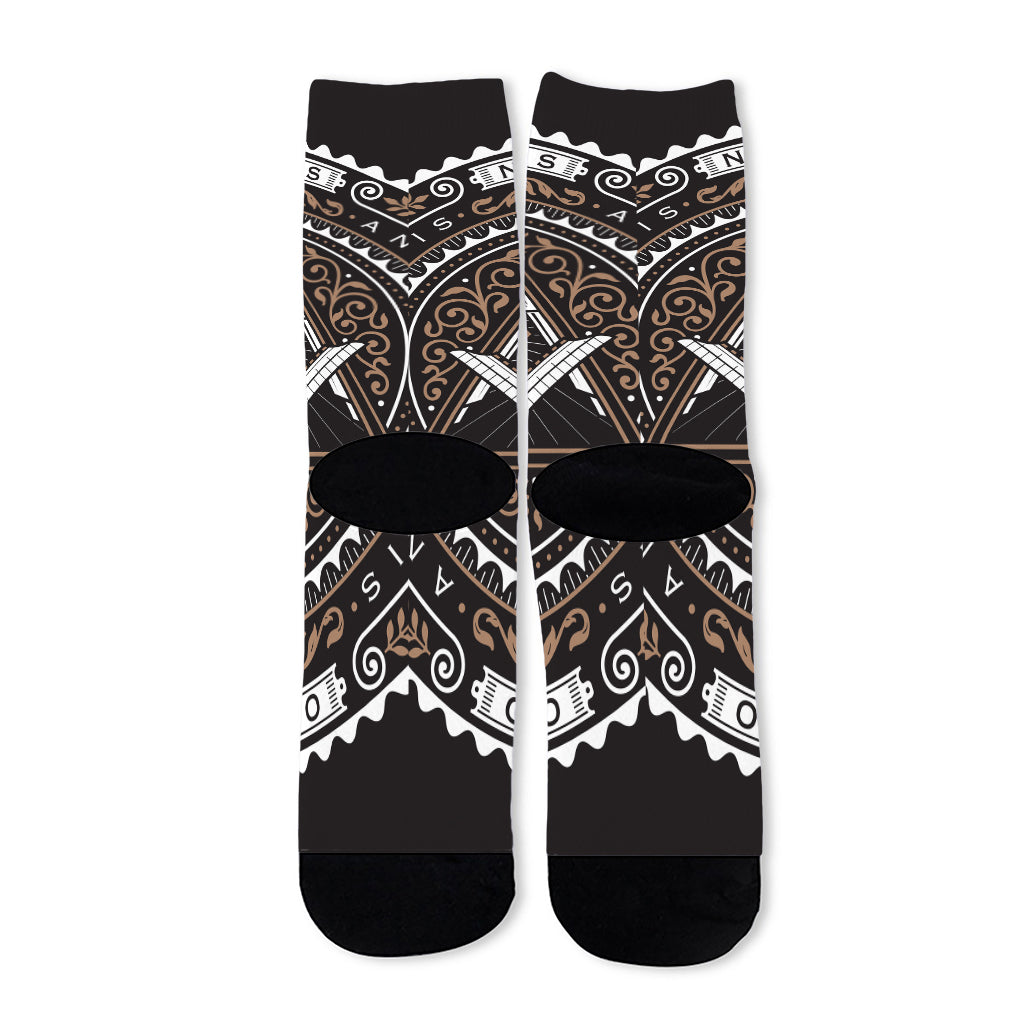 All Seeing Eye Symbol Print Long Socks