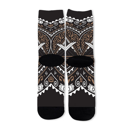 All Seeing Eye Symbol Print Long Socks