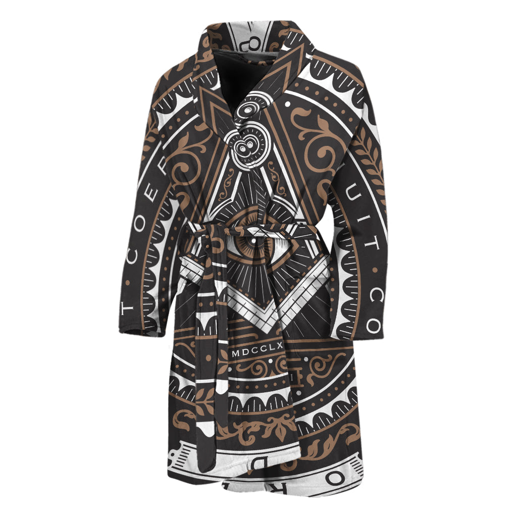 All Seeing Eye Symbol Print Men's Bathrobe