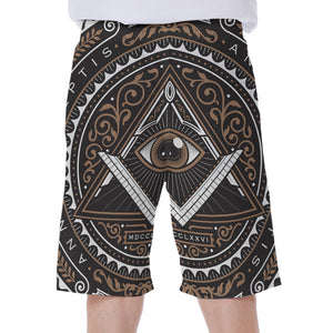 All Seeing Eye Symbol Print Men's Beach Shorts