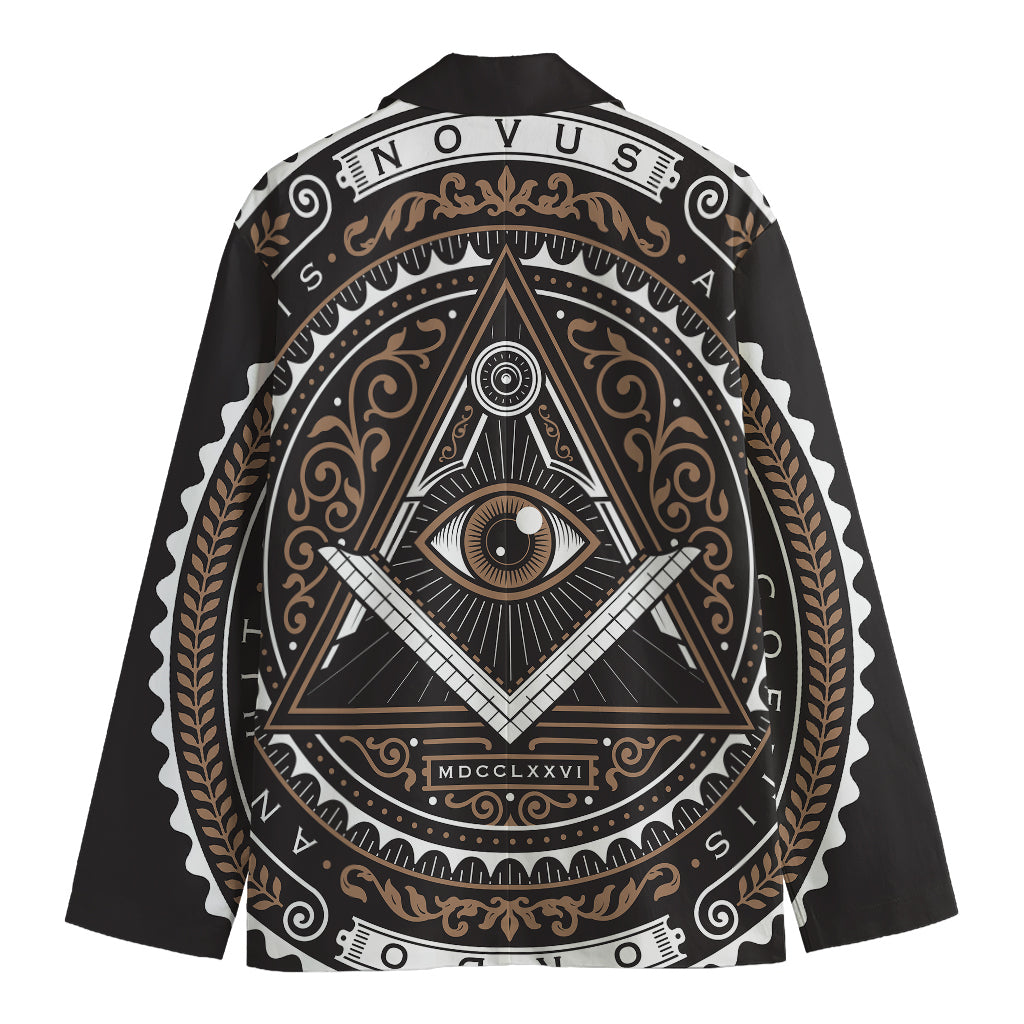 All Seeing Eye Symbol Print Men's Blazer