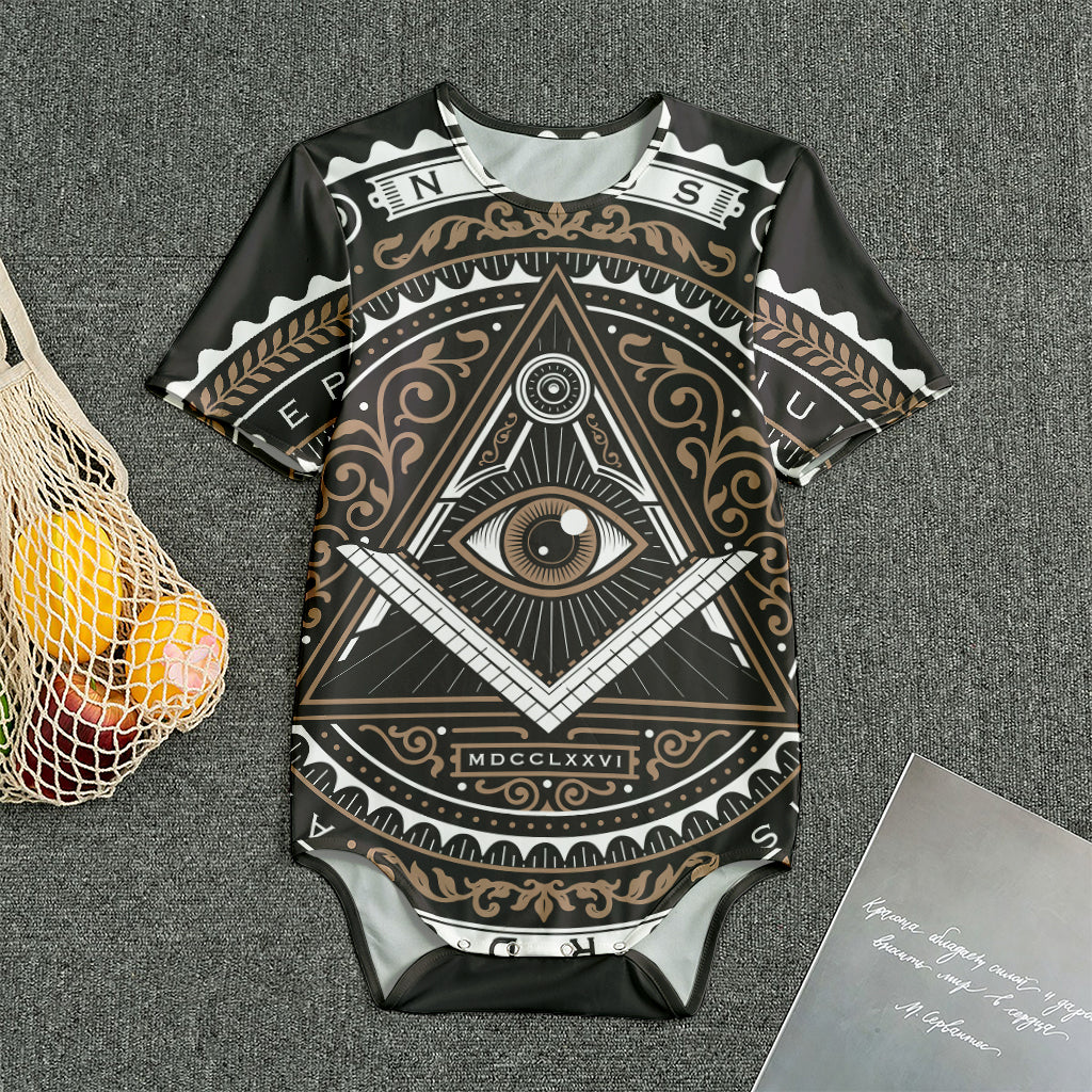 All Seeing Eye Symbol Print Men's Bodysuit