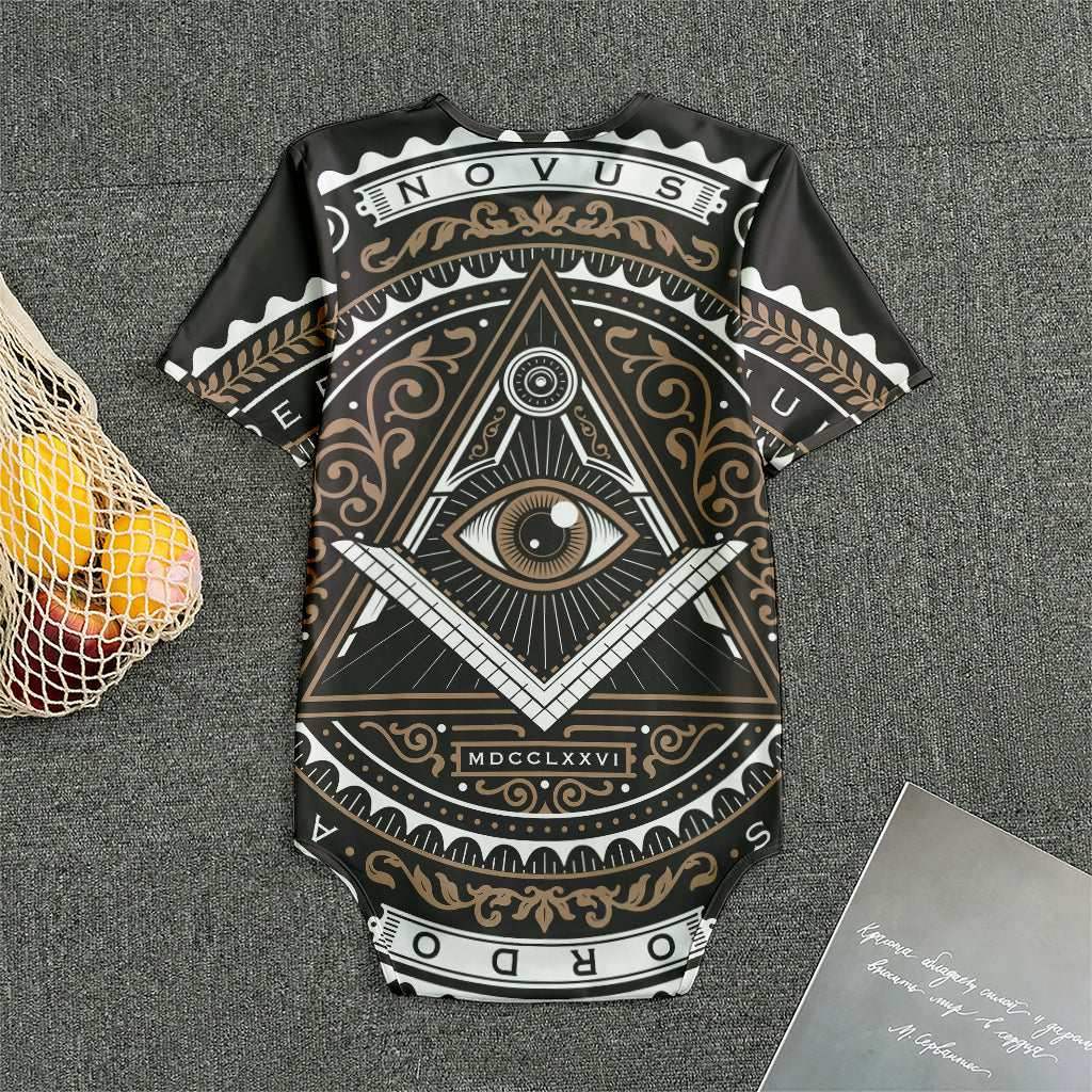 All Seeing Eye Symbol Print Men's Bodysuit