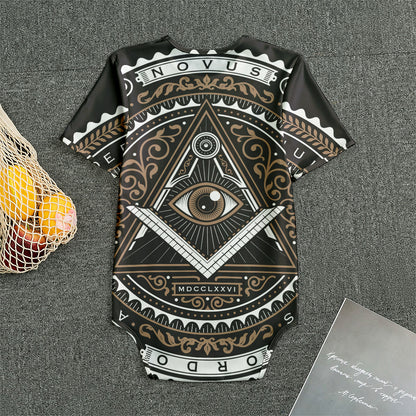 All Seeing Eye Symbol Print Men's Bodysuit