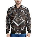 All Seeing Eye Symbol Print Men's Bomber Jacket