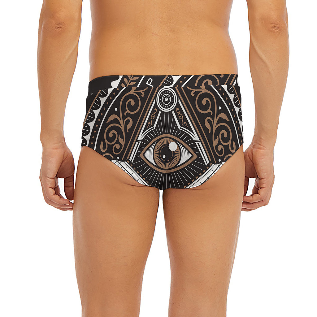 All Seeing Eye Symbol Print Men's Briefs