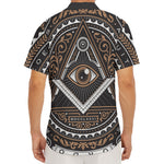 All Seeing Eye Symbol Print Men's Deep V-Neck Shirt