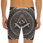 All Seeing Eye Symbol Print Men's Long Boxer Briefs