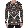 All Seeing Eye Symbol Print Men's Long Sleeve T-Shirt
