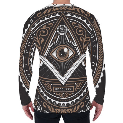 All Seeing Eye Symbol Print Men's Long Sleeve T-Shirt