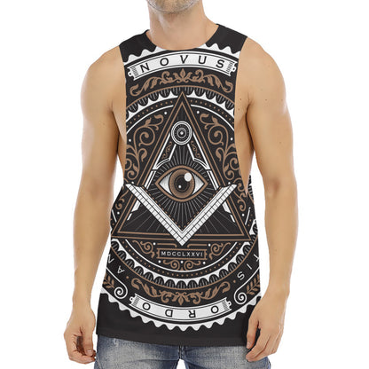 All Seeing Eye Symbol Print Men's Muscle Tank Top