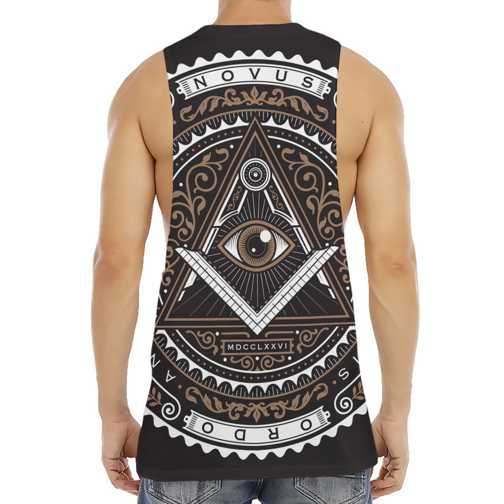 All Seeing Eye Symbol Print Men's Muscle Tank Top
