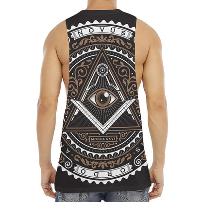 All Seeing Eye Symbol Print Men's Muscle Tank Top