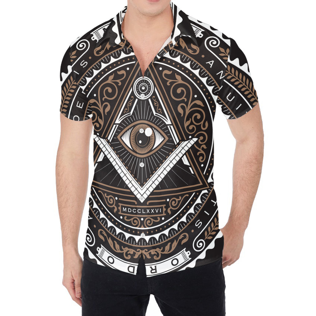All Seeing Eye Symbol Print Men's Shirt