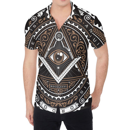 All Seeing Eye Symbol Print Men's Shirt