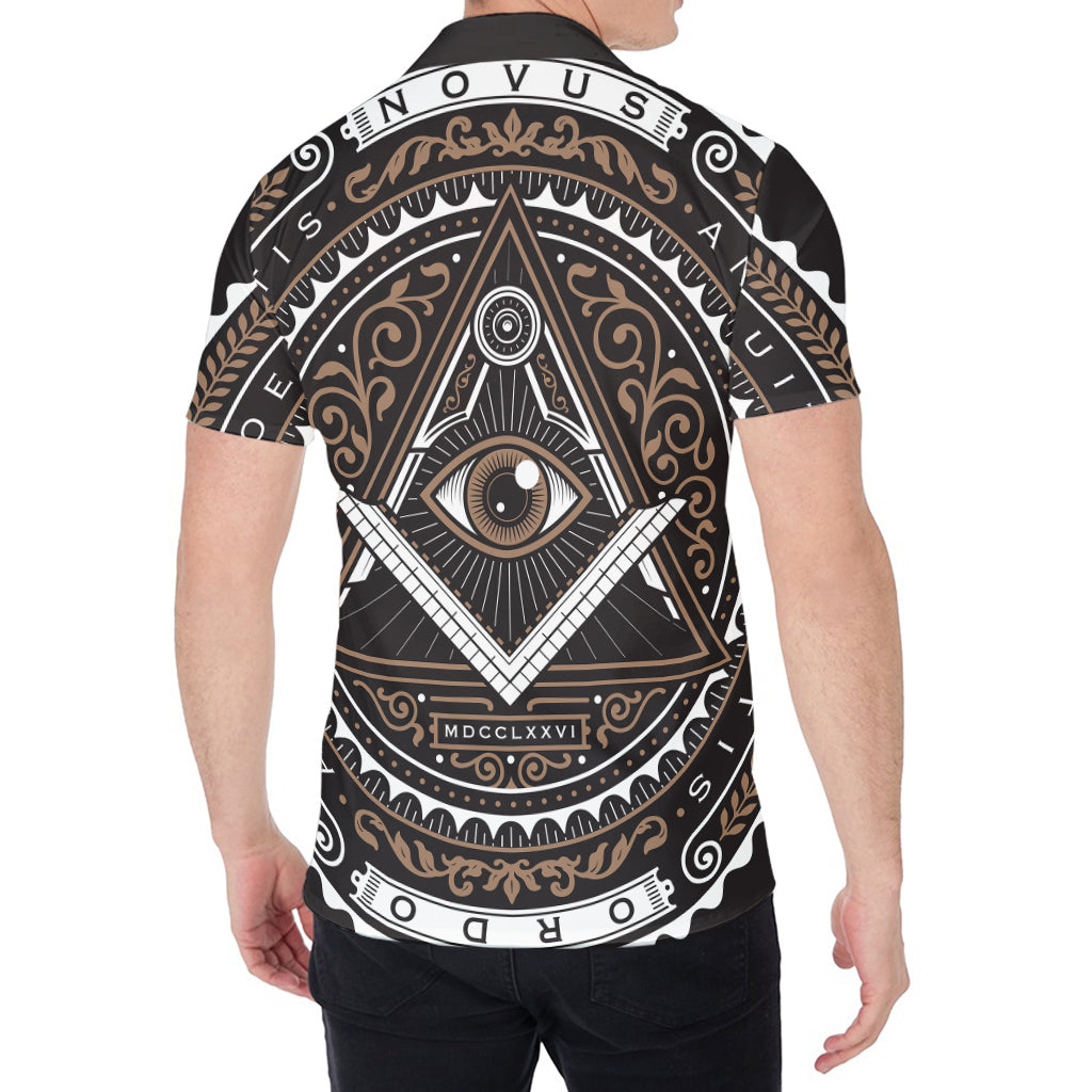 All Seeing Eye Symbol Print Men's Shirt