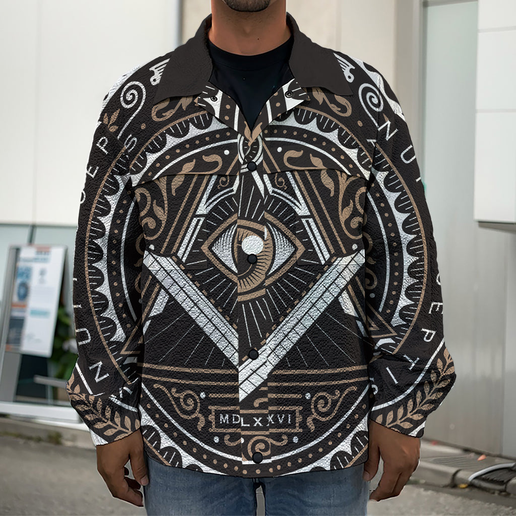 All Seeing Eye Symbol Print Men's Shirt Jacket