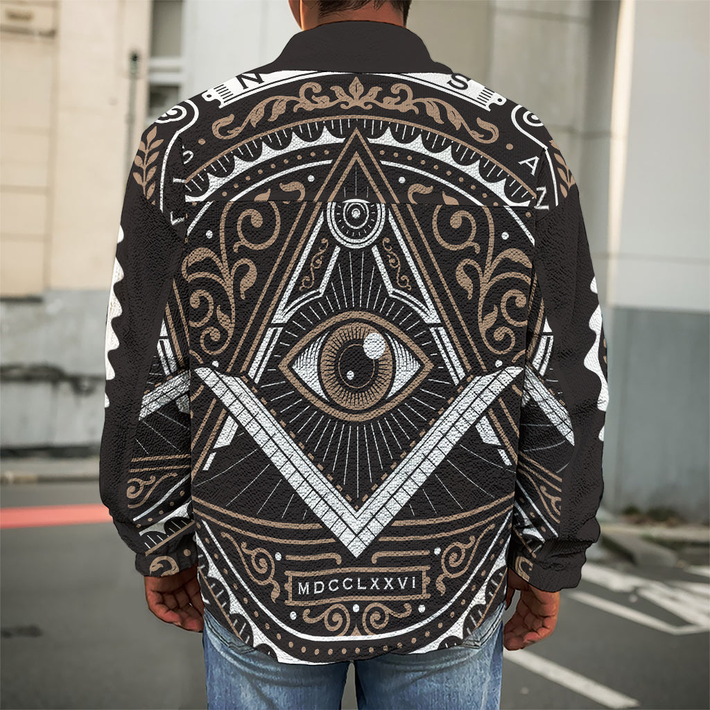 All Seeing Eye Symbol Print Men's Shirt Jacket