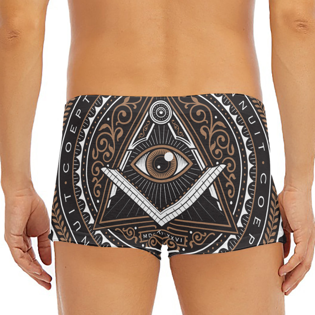 All Seeing Eye Symbol Print Men's Short Boxer Briefs