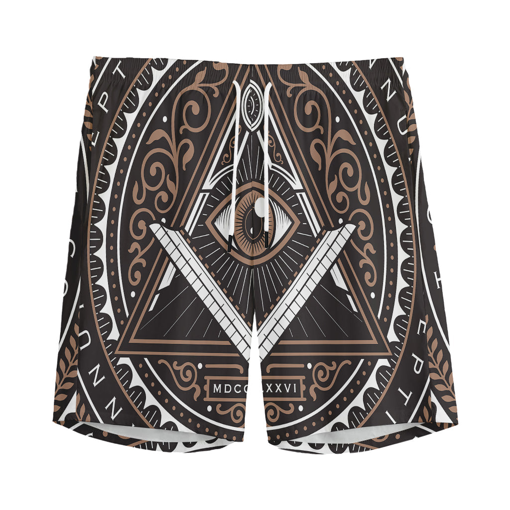 All Seeing Eye Symbol Print Men's Sports Shorts