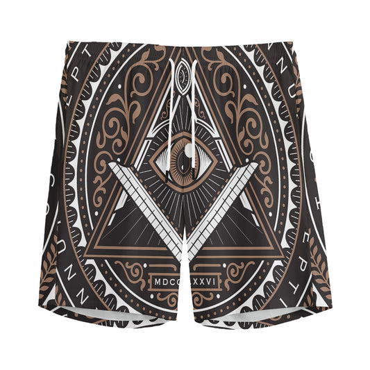 All Seeing Eye Symbol Print Men's Sports Shorts