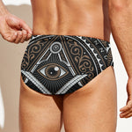 All Seeing Eye Symbol Print Men's Swim Briefs