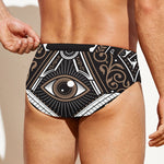 All Seeing Eye Symbol Print Men's Swim Briefs