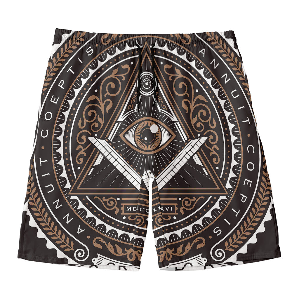 All Seeing Eye Symbol Print Men's Swim Trunks