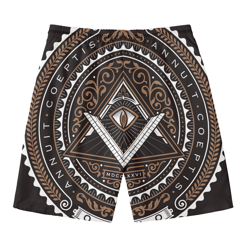 All Seeing Eye Symbol Print Men's Swim Trunks