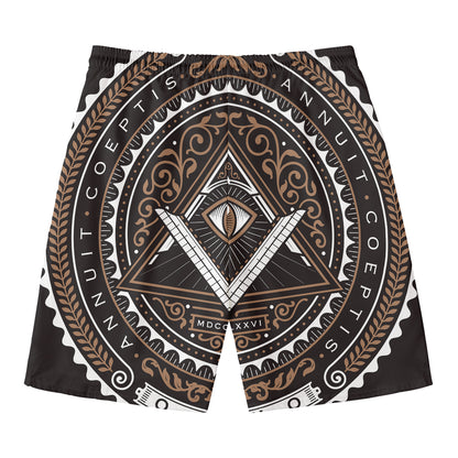 All Seeing Eye Symbol Print Men's Swim Trunks