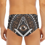 All Seeing Eye Symbol Print Men's Triangle Swim Briefs