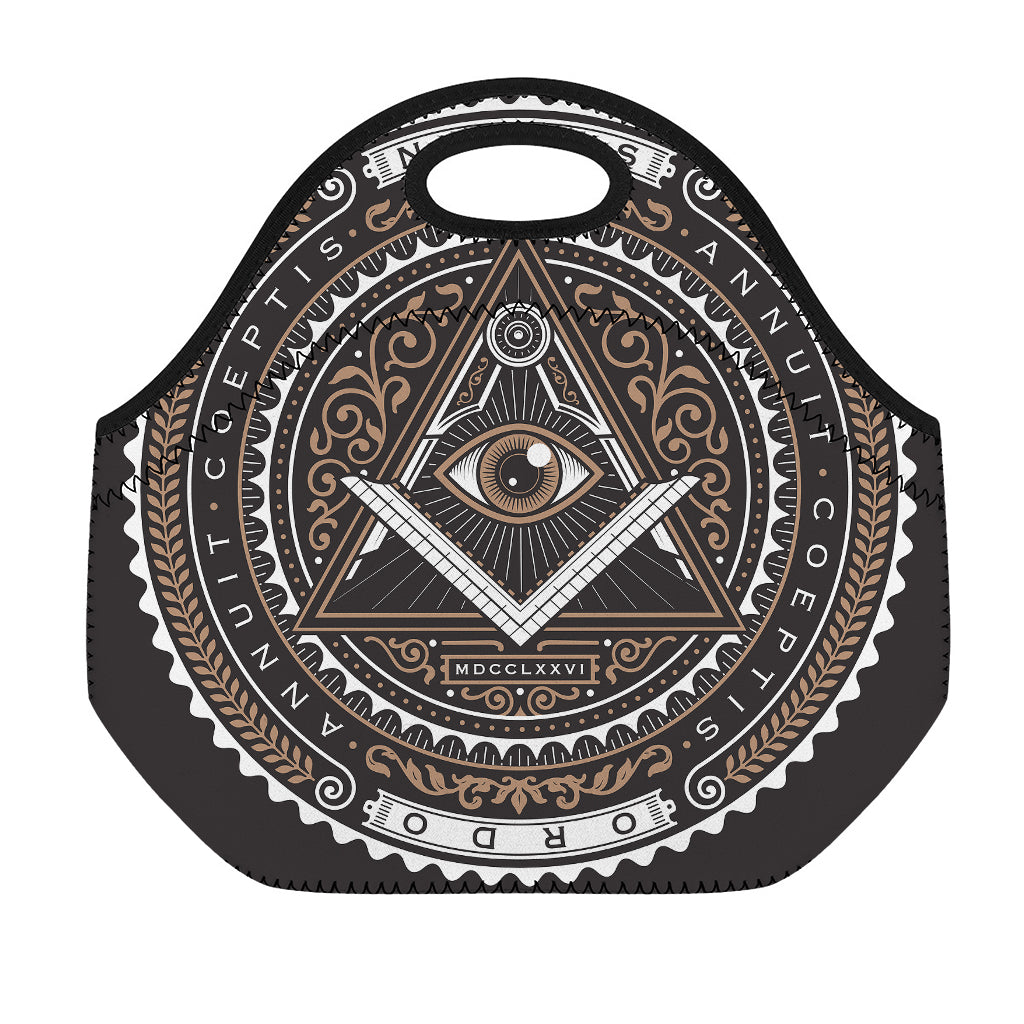 All Seeing Eye Symbol Print Neoprene Lunch Bag