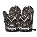 All Seeing Eye Symbol Print Oven Mitts