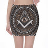 All Seeing Eye Symbol Print Pencil Mini Skirt