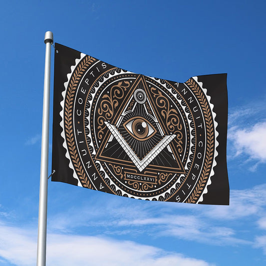 All Seeing Eye Symbol Print Polyester Flag