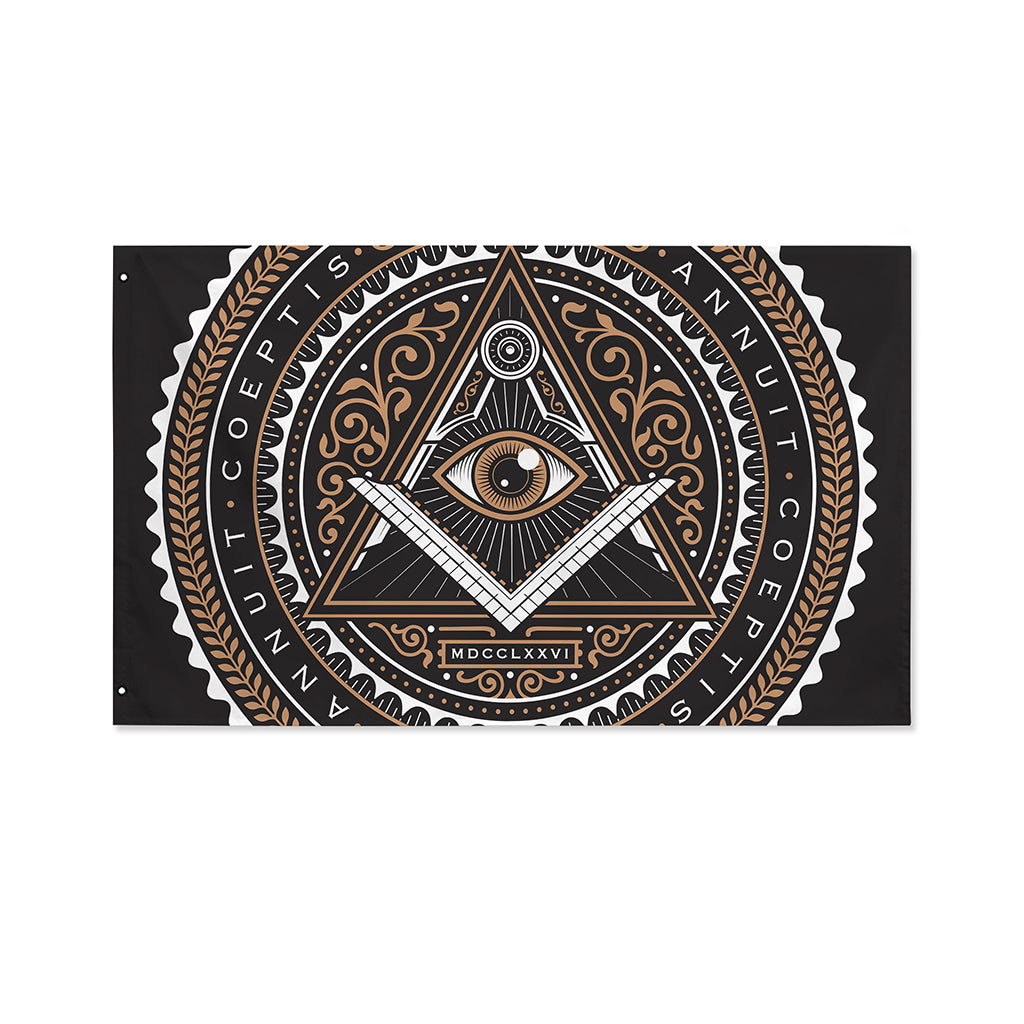 All Seeing Eye Symbol Print Polyester Flag