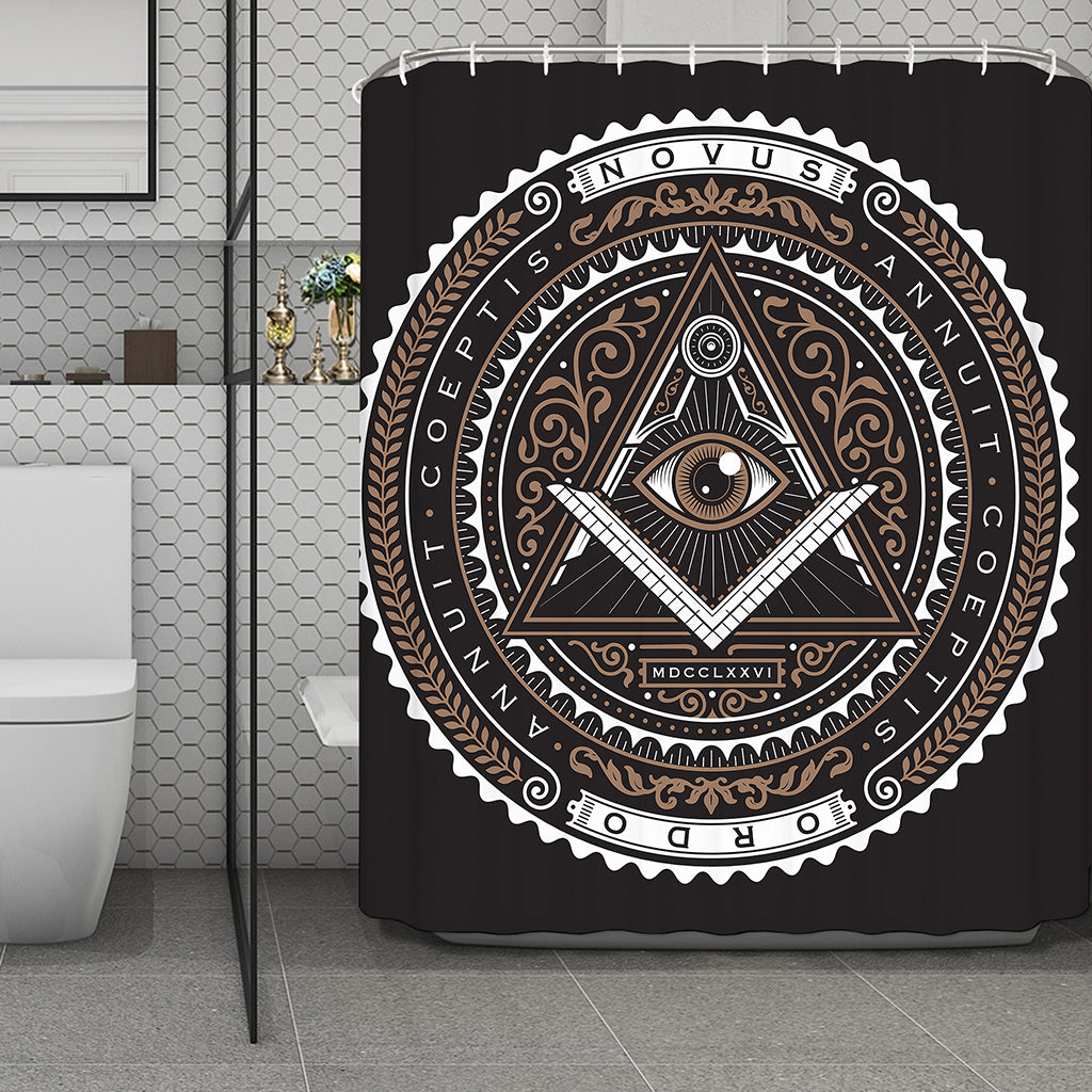 All Seeing Eye Symbol Print Polyester Shower Curtain