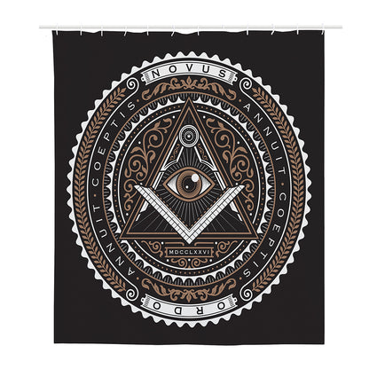 All Seeing Eye Symbol Print Polyester Shower Curtain
