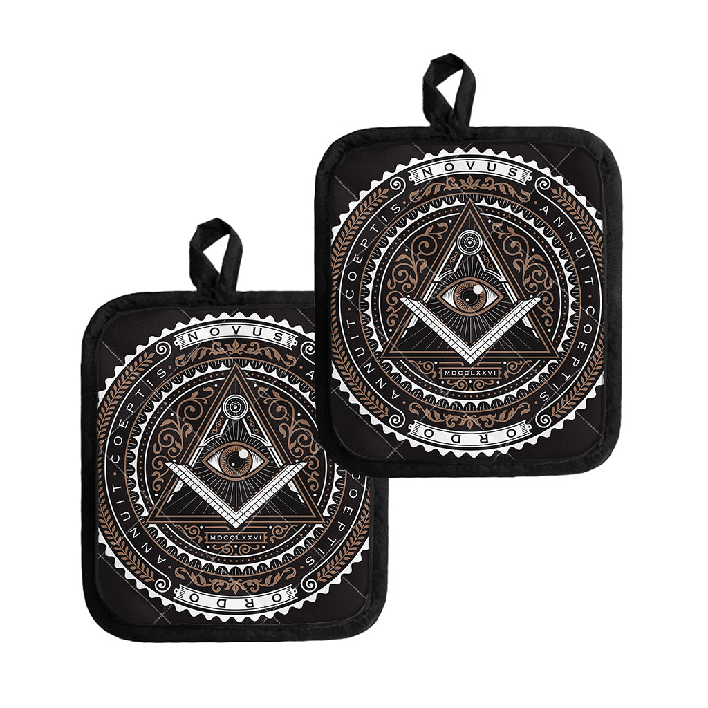 All Seeing Eye Symbol Print Pot Holders