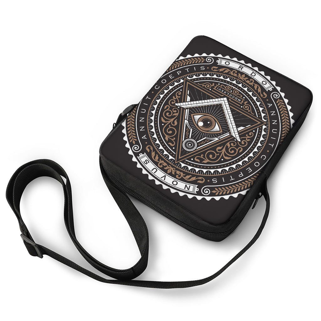 All Seeing Eye Symbol Print Rectangular Crossbody Bag