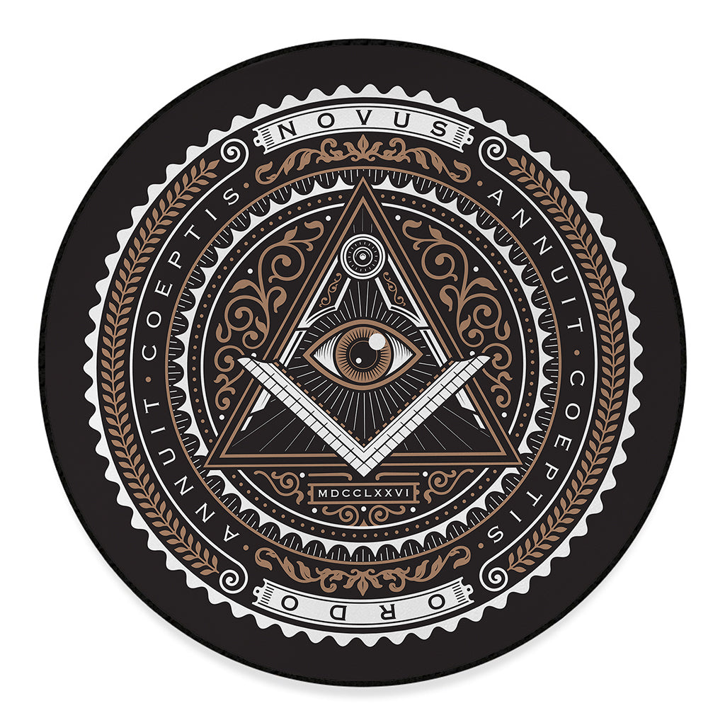 All Seeing Eye Symbol Print Round Floor Mat