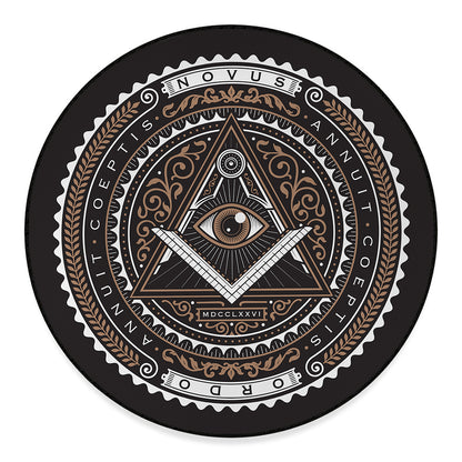 All Seeing Eye Symbol Print Round Floor Mat