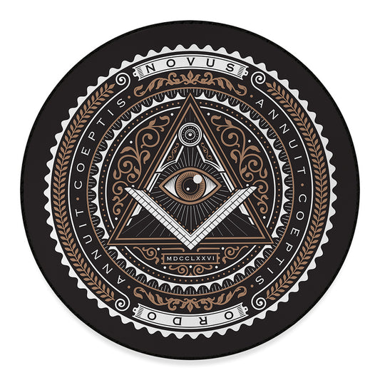 All Seeing Eye Symbol Print Round Floor Mat