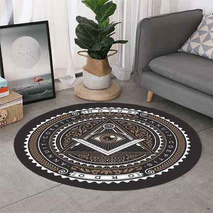 All Seeing Eye Symbol Print Round Rug